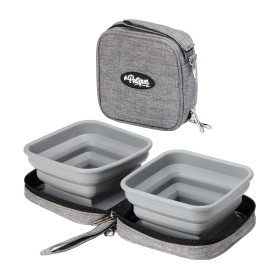Portabowl - Écuelles Pliables 2 en 1 écologiques pour Chien – Écuelles de Voyage de qualité pour Chien avec étui de Transport –