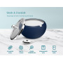 Kook Sucrier en acier inoxydable avec couvercle et cuillère, plat de service, couvercle en verre transparent, stockage pour sel,