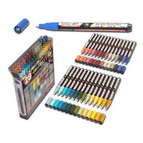 Lot de 28 marqueurs de peinture acrylique à pointe extra fine de 0