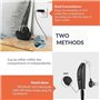 Appareil sonore numérique (paire de 2) d'amélioration personnelle, rechargeable avec une autonomie d'une journée, noir