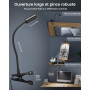 Glocusent Lampe de Bureau, 10 Niveaux de Luminosité (20-180LM), Lampe Pince à col de Cygne USB Flexible à 360°, Lampes de Lectur