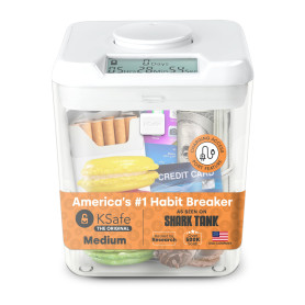 Time Locking Container (White Lid + Transparent Base) - 5.5" Height