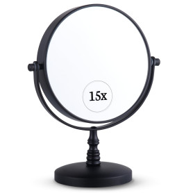 Miroir de Maquillage Grossissant x15 sur Pied pour la Coiffeuse - Rond
