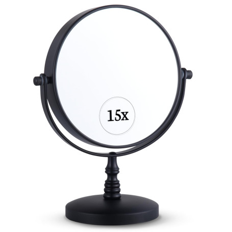Miroir de Maquillage Grossissant x15 sur Pied pour la Coiffeuse - Rond