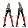 HOUSERAN Kit de 2 Cisailles à Tôle Professionnelles 25 cm - Cisaille Offset Gauche/Droite en Acier CR-MO - Pour Tôle Acier