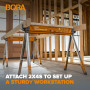 Bora Workhorse XT PM-3360T Chevalet de sciage pliable robuste et réglable en hauteur avec pieds réglables, établi portable et ro