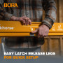 Bora Workhorse XT PM-3360T Chevalet de sciage pliable robuste et réglable en hauteur avec pieds réglables, établi portable et ro