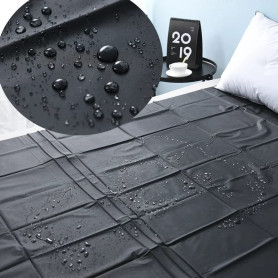 gancia Jeu de Couverture de lit en Feuille de Plastique PVC imperméable Noir