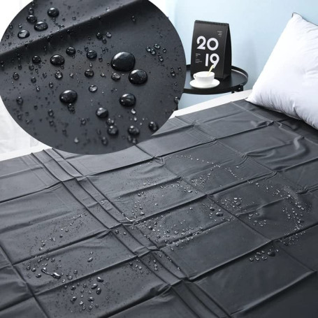 gancia Jeu de Couverture de lit en Feuille de Plastique PVC imperméable Noir