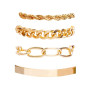 Prosy Bracelet en papier à plusieurs couches - Réglable - Pour femmes et filles (doré 3)