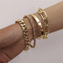 Prosy Bracelet en papier à plusieurs couches - Réglable - Pour femmes et filles (doré 3)