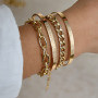 Prosy Bracelet en papier à plusieurs couches - Réglable - Pour femmes et filles (doré 3)