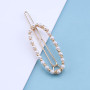 Inilbran Boho Perle Ovale Cercle Pince À Cheveux Cercle Perle Épingle À Cheveux Clip Vintage Creux Barrette À Cheveux Clip Minim