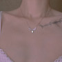 Inilbran Collier Ras De Cou En Pierre De Lune De Style Bohème Collier Argenté Pendentif Aile D'ange Collier Chaîne Goutte D'eau 