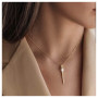Inilbran Boho Bar Pendentif Collier Or Perle Collier Ras Du Cou Vintage Métal Tige Collier Ras Du Cou Minimaliste Barre Vertical