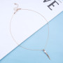 Inilbran Boho Bar Pendentif Collier Or Perle Collier Ras Du Cou Vintage Métal Tige Collier Ras Du Cou Minimaliste Barre Vertical