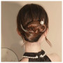 Inilbran Boho Croissant de Lune Barrette à Cheveux Barrette à Cheveux Vintage Perle Lune Épingle à Cheveux Français Perle Barret