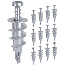 QNINE 100 pièces chevilles pour plaques de plâtre et vis à tête de lentille pour plaques de plâtre monocouche et double couche
