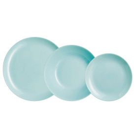 Assiettes Luminarc Diwali Turquesa Turquoise verre 18 Pièces