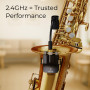 NUX B-6 Système de saxophone sans fil avec étui de charge, portée de fonctionnement de 20 mètres, audio haute résolution 24 bits