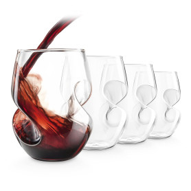Final Touch Conundrum Verres à vin Rouge - 473ml Verre soufflé à la Main - Lot de 4 …