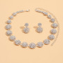 Resweky Collier de mariage, boucles d'oreilles, boucles d'oreilles, diamant argenté scintillant, ornements de mariage, ornements