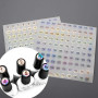 5 feuilles numéro 1-500 rond étanche numéro d'ongle autocollant Laser étiquette numérique auto-adhésif numéro autocollant Gel po