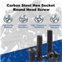 MroMax Lot de 20 vis hexagonales M6 x 10 mm à tête cylindrique en acier au carbone plaqué zinc noir