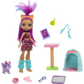 Cave Club coffret Histoire des Cavernes avec poupée Roaralai aux cheveux violets