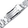MiLTAT Bracelet de montre en métal Super-O Boyer 22 mm compatible avec Seiko 5 5kx srpd51 srpd71 srpe83, argenté, L, Bracelet