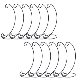 Lot de 12 supports de décoration en fer noir à suspendre pour boules de Noël, maison, mariage Lot de 12 supports de décoration en fer noir à suspendre pour boules de Noël