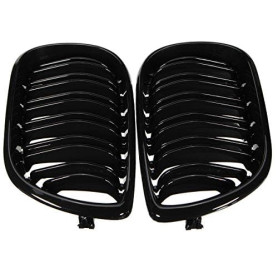 Viviance Grille double ligne Grille avant noire lustrée compatible avec BMW E46 4 PORTES Série 3 02-04