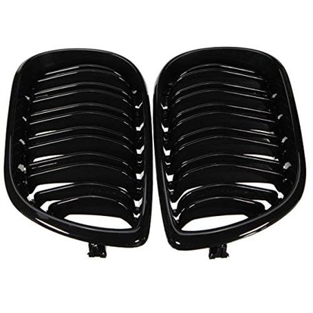 Viviance Grille double ligne Grille avant noire lustrée compatible avec BMW E46 4 PORTES Série 3 02-04