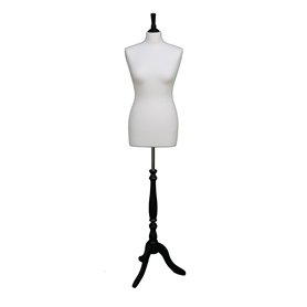 The Shopfitting Shop Deluxe Taille 42 Mannequin Buste Crème Jersey Support trépied en Bois Noir