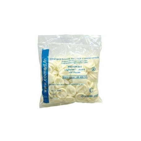 Doigtiers roulés en latex taille: Small/ lot de 100