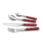 PRADEL ESSENTIEL - Ménagère 24 couverts de table pour 6 personnes - Bistro-Club - Acier inoxydable 18/0, Finition Standard - Rou