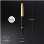 Parker 51 Deluxe stylo plume | Corps noir et attributs dorés | Plume fine en or 18 carats | Cartouche d'encre noire | Livré dans