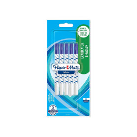 Paper Mate Mini+ effaceur - pointe fine - bleu - lot de 5