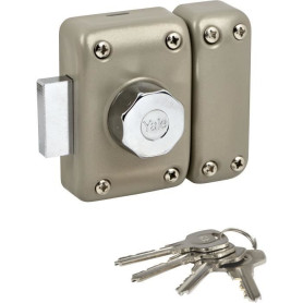 Verrou YALE YV25BT-50 - Bouton et cylindre 5 goupilles diametre 23 mm - 4 clés - beige
