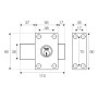 YALE - YV25DE-40 Verrou cylindre double 5 goupilles diametre 23 mm - longueur 40 mm - 4 clés - beige