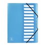 Elba 2nd Life Trieur 12 Compartiments couverture en polypropylène A4 Translucide Bleu