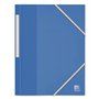 Oxford Chemise 3 Rabats School Life Recyc+ A4 avec Elastique Couverture Polypro Recyclé Couleurs Assorties Bleu/Vert/Rouge/Noir