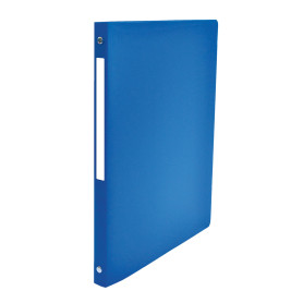 Classeur Neutre A4 Dos 20mm 4 Anneaux Ronds Couverture Polypro Bleu