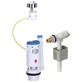 Kit de chasse d'eau - NOVOBAIN - Avec mécanisme et robinet - Débit 3/6L - Hauteur réglable (250 a 510 mm) - Accessoires inclus