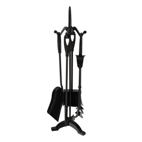 Oxeo Ensemble Outils de cheminée Acier forgé - Support d'outils Pince à feu Pelle Brosse Tisonnier