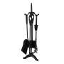 Oxeo Ensemble Outils de cheminée Acier forgé - Support d'outils Pince à feu Pelle Brosse Tisonnier