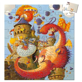 Djeco Puzzle Carton Vaillant et Le Dragon (54 Pièces) - Enfants dès 5 Ans - Développe la Dextérité