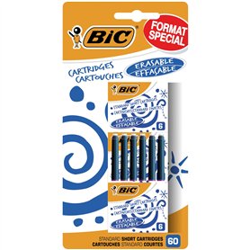 BIC 951493 Lot de 60 Cartouches courtes universelles Bleu