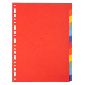 Exacompta - Réf. 2012E - Intercalaires en carte coloris vifs recyclée 220g/m2 avec 12 onglets neutres - Format à classer A4 - Di