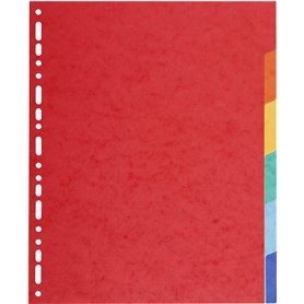 Exacompta - Réf. 2106E - Intercalaires en carte coloris vifs recyclée 220g/m2 avec 6 onglets neutres - Format à classer A4 maxi